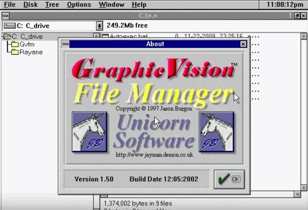 Установка MS-DOS - файловый менеджер GVF.