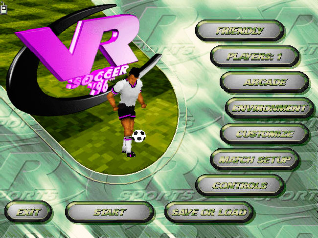 Запустить игру ms dos VR Soccer 96 на старой машине.
